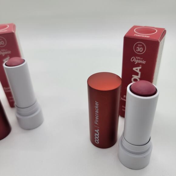 Two COOLA Mineral Liplux SPF 30 Firecracker & Summer Crush Tinted Lip Balm Vegan - Picture 9 of 10